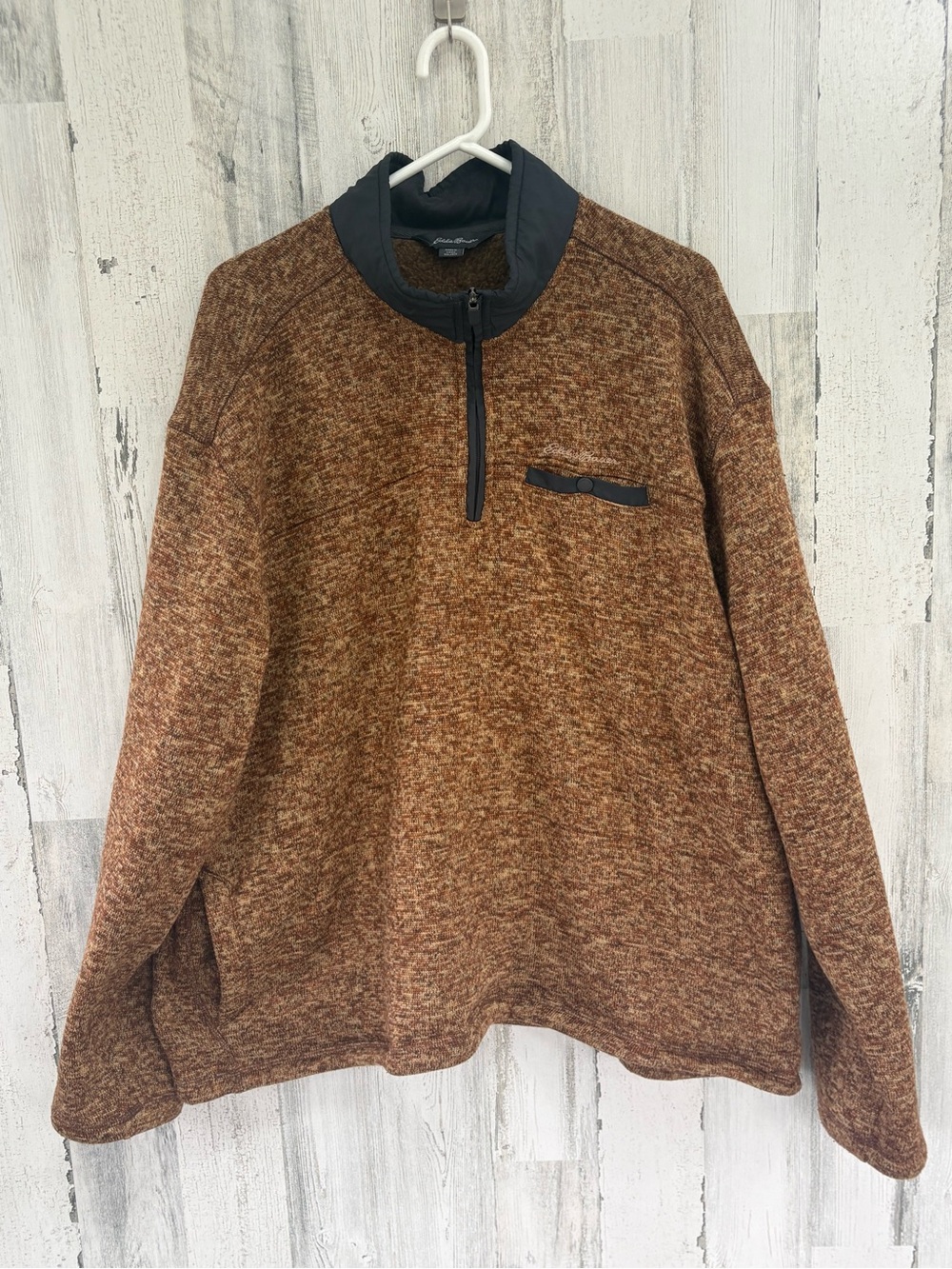 Eddie Bauer Men’s Size XXL 1/4 Zip Pullover Fleece Knit Sweater 100% Polyester